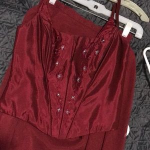 David’s bridal formal 2 piece dress. Burgundy